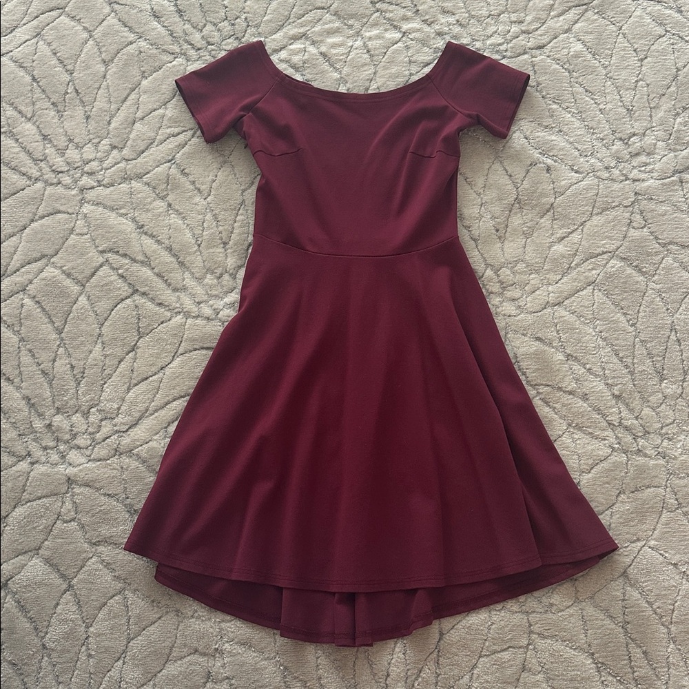 Elegant Off-Shoulder Wine High Low Dress